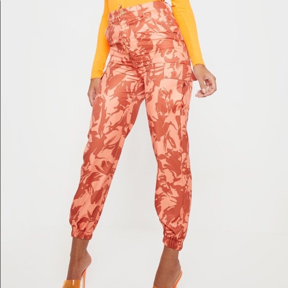 Orange Camo Pocket Detail Cargo Trouser